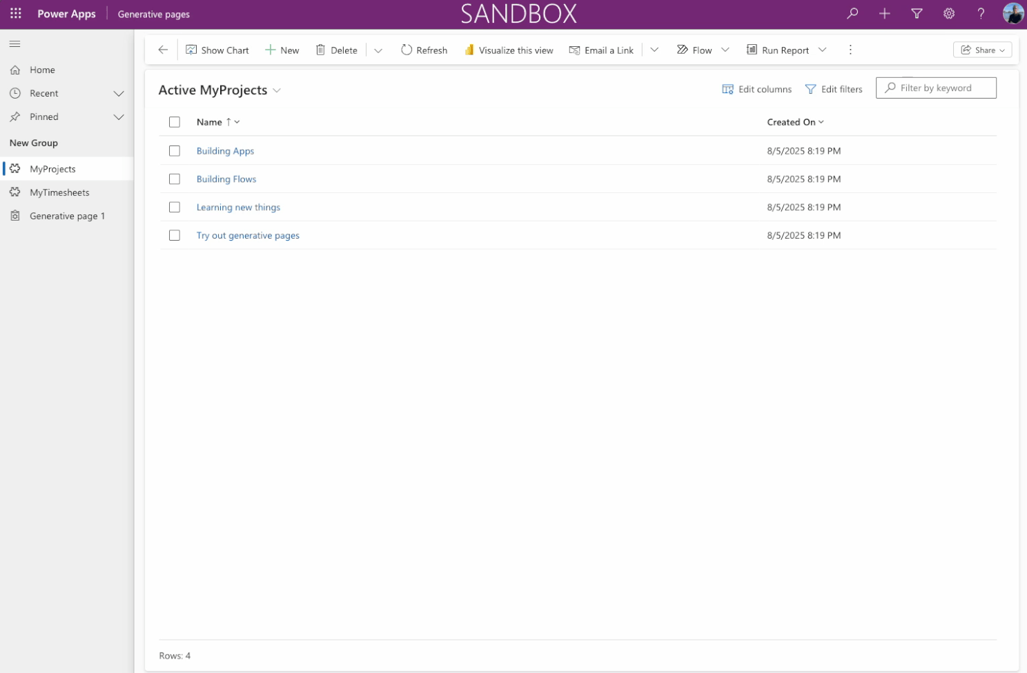 Generative Pages in Model driven apps