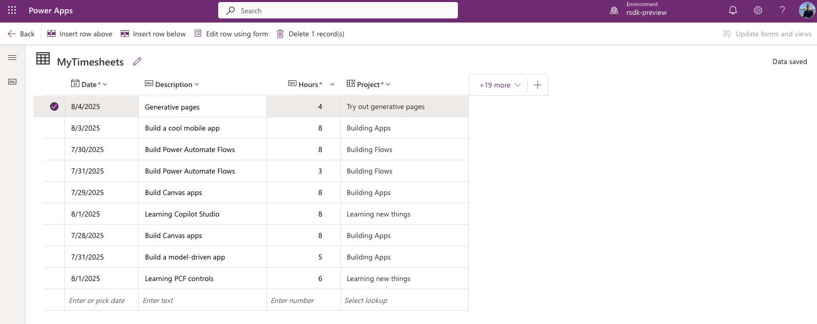 Generative Pages in Model driven apps