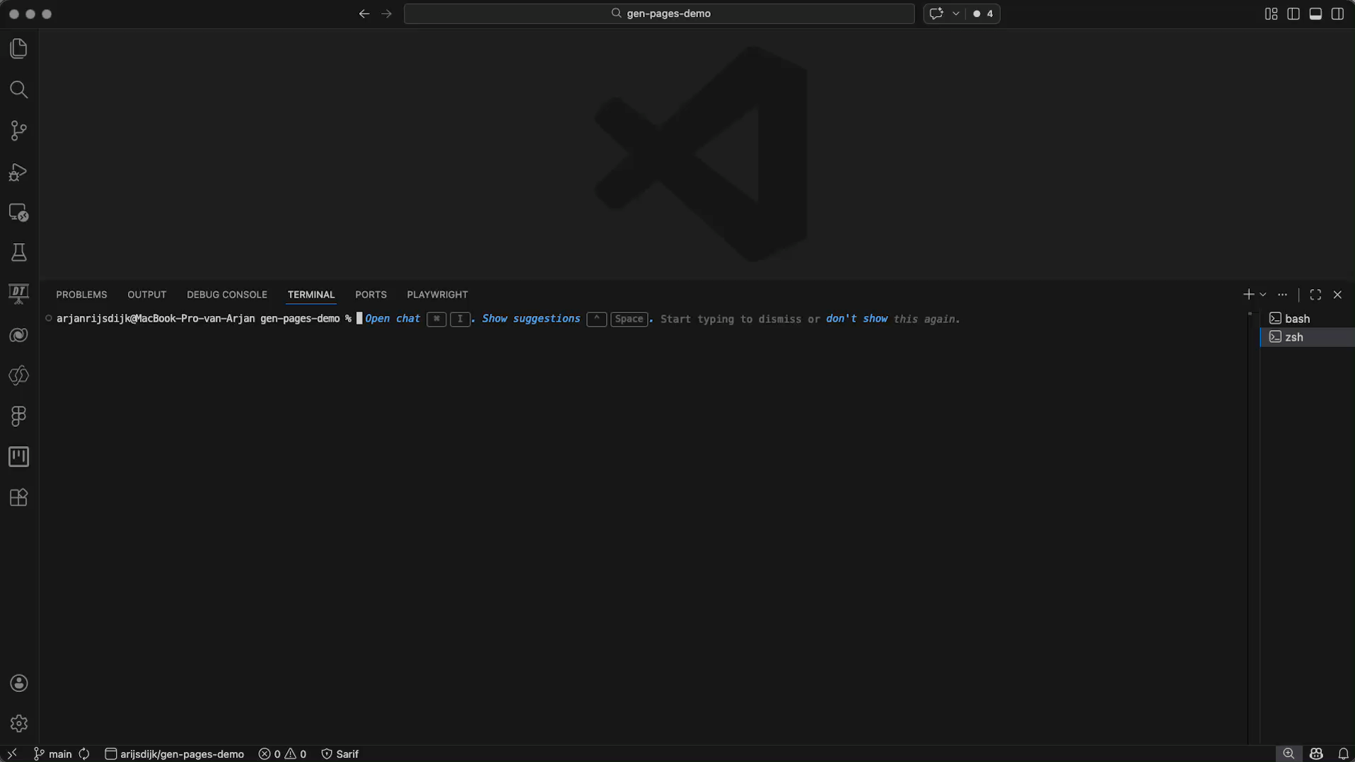 Start Copilot and model-app /genpage skill