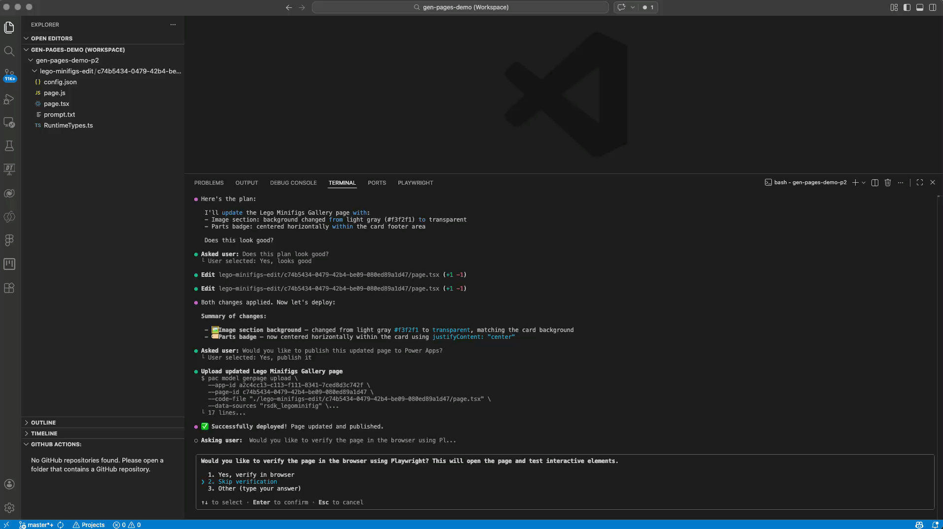GitHub Copilot CLI - Verify in browser