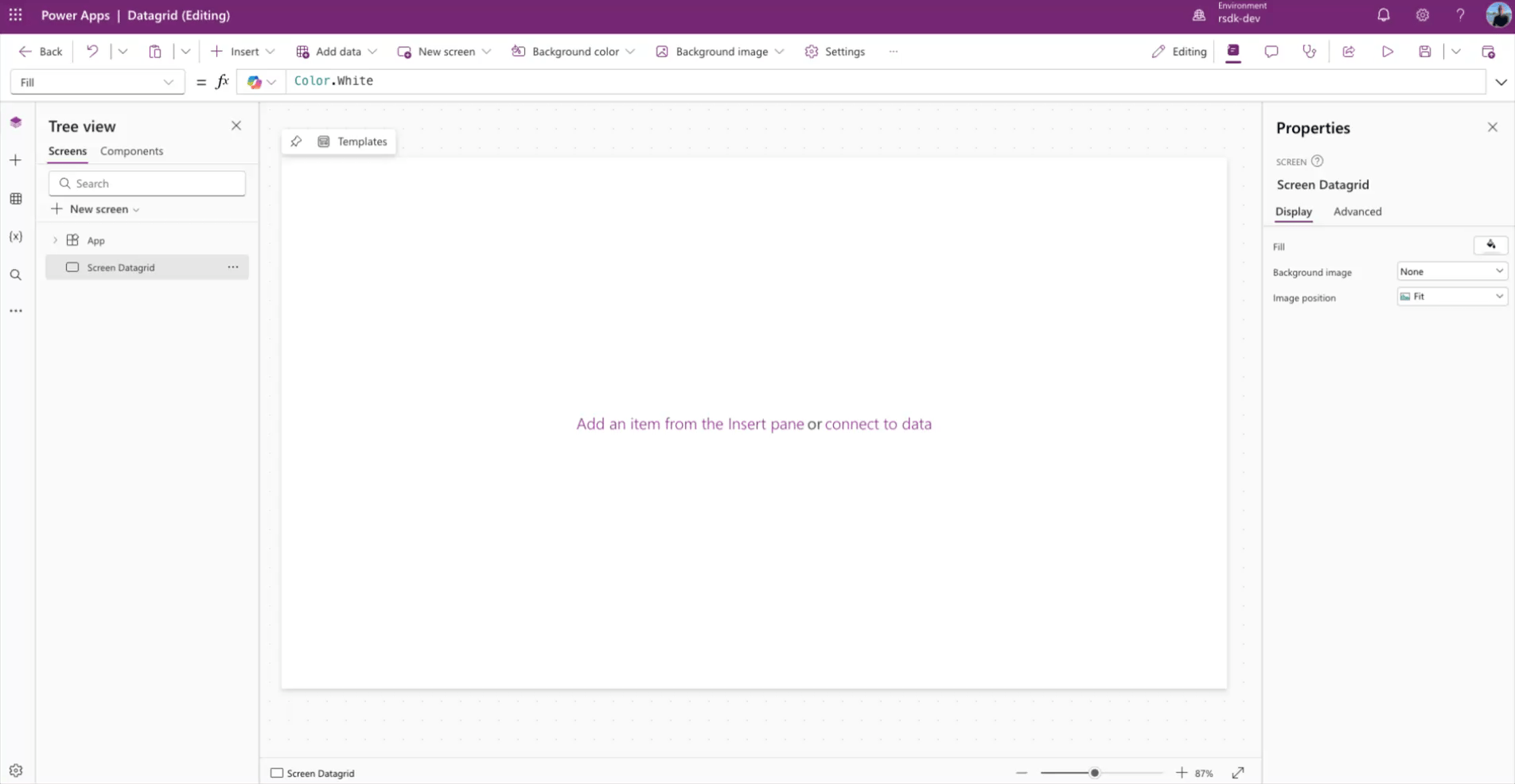 Add a data grid to your app
